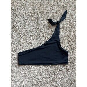 Frankies Bikinis Eco Taylor One Shoulder Bikini Top in Black Size LARGE